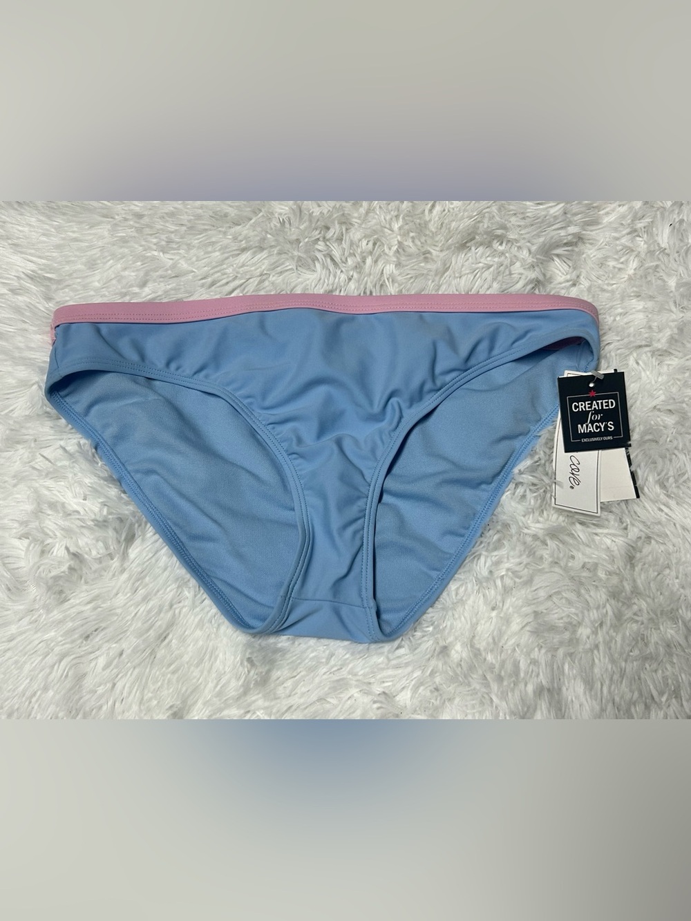 NEW Salt + Cove Light Blue Periwinkle Bikini Bottom with Pink Waistband